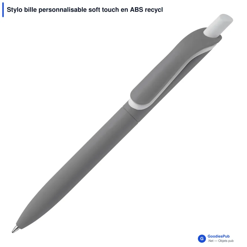 Stylo bille personnalisable soft touch en ABS recyclé avec logo - ClickShadow - Image 9