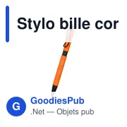 Stylo bille corp coloré et clip "lasseau" | Amara - Miniature 1