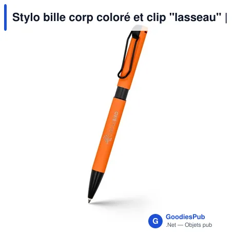 Stylo bille corp coloré et clip "lasseau" | Amara