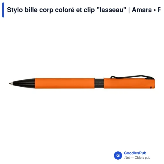 Stylo bille corp coloré et clip "lasseau" | Amara - Image 7