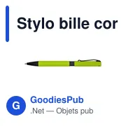 Stylo bille corp coloré et clip "lasseau" | Amara - Miniature 2