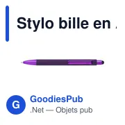 Stylo bille en ABS Hendrix - Miniature 1