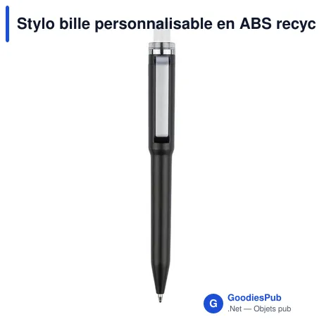 Stylo bille personnalisable en ABS recyclé avec logo - Zephyra