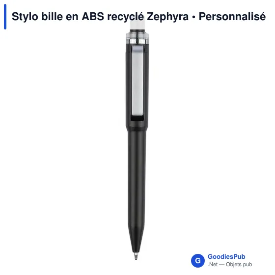 Stylo bille personnalisable en ABS recyclé avec logo - Zephyra - Image 1