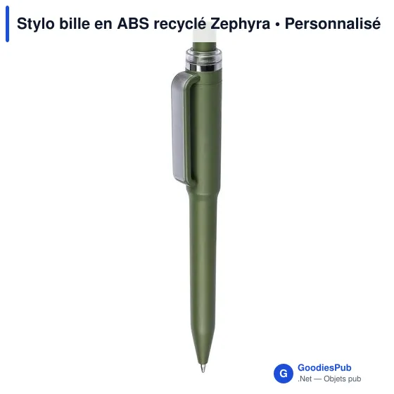 Stylo bille personnalisable en ABS recyclé avec logo - Zephyra - Image 12