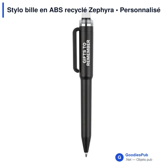 Stylo bille personnalisable en ABS recyclé avec logo - Zephyra - Image 10
