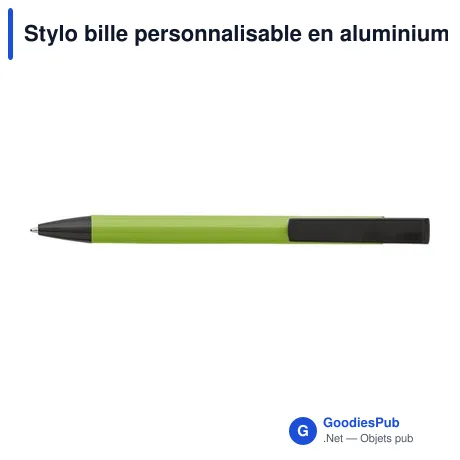Stylo bille personnalisable en aluminium avec support de téléphoneavec logo