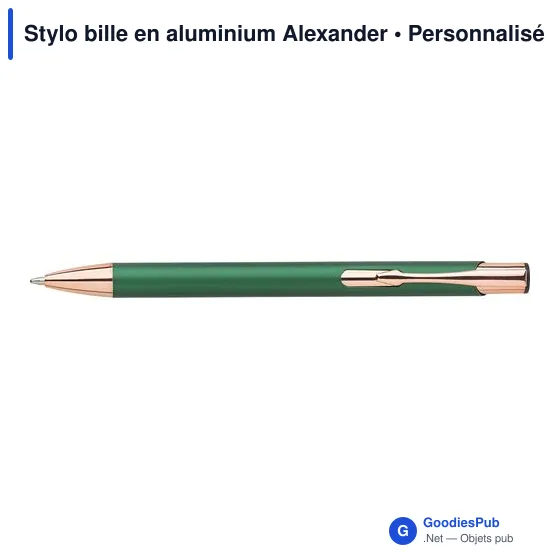 Stylo bille personnalisable en aluminium avec logo - Alexander - Image 1