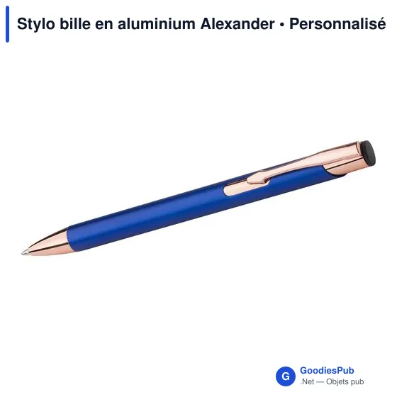 Stylo bille personnalisable en aluminium avec logo - Alexander - Image 2