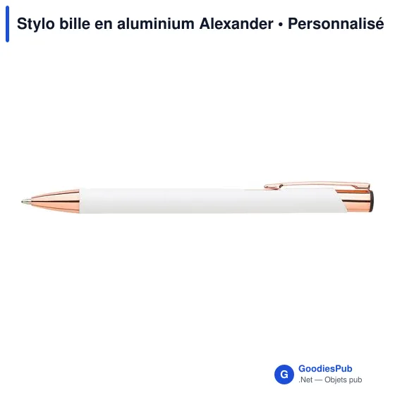 Stylo bille personnalisable en aluminium avec logo - Alexander - Image 3
