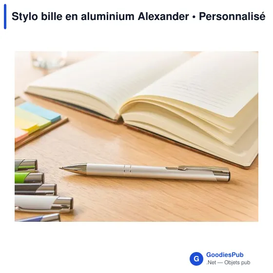 Stylo bille personnalisable en aluminium avec logo - Alexander - Image 4