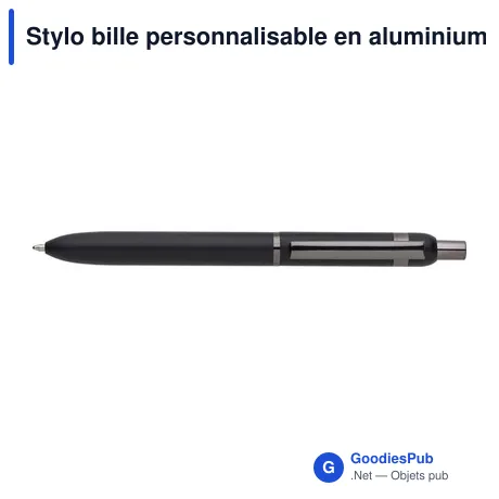 Stylo bille personnalisable en aluminium Alistair avec logo