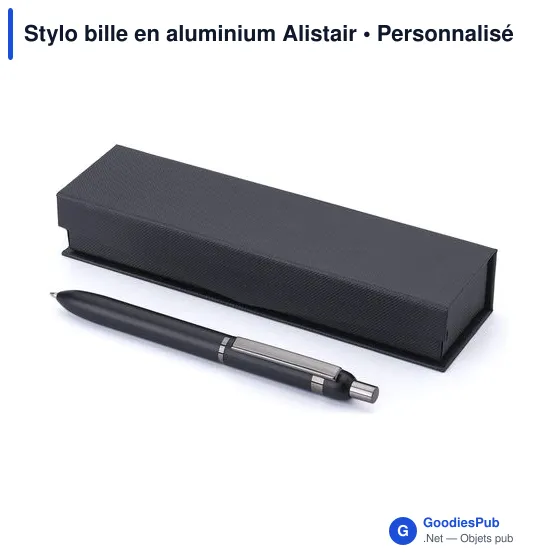 Stylo bille personnalisable en aluminium Alistair avec logo - Image 2
