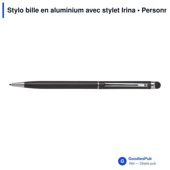 Stylo bille en aluminium avec stylet Irina - Image 1