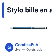 Stylo bille en aluminium avec stylet Irina - Miniature 11