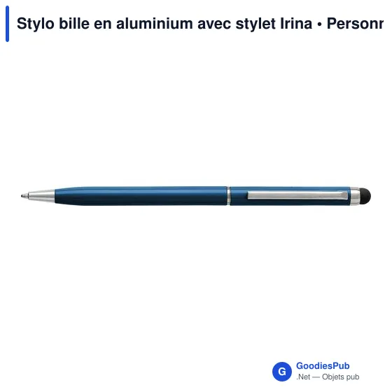 Stylo bille en aluminium avec stylet Irina - Image 11