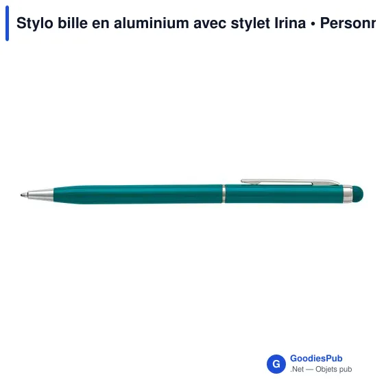 Stylo bille en aluminium avec stylet Irina - Image 12