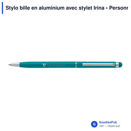 Stylo bille en aluminium avec stylet Irina - Image 3