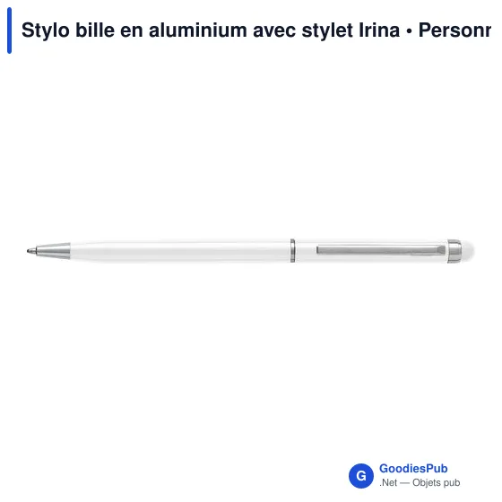Stylo bille en aluminium avec stylet Irina - Image 6