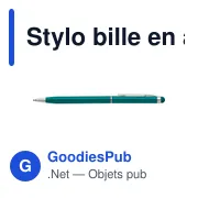 Stylo bille en aluminium avec stylet Irina - Miniature 7