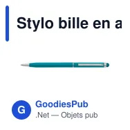 Stylo bille en aluminium avec stylet Irina - Miniature 9