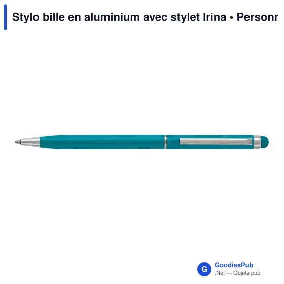 Stylo bille en aluminium avec stylet Irina - Image 9