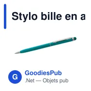 Stylo bille en aluminium avec stylet Irina - Miniature 10