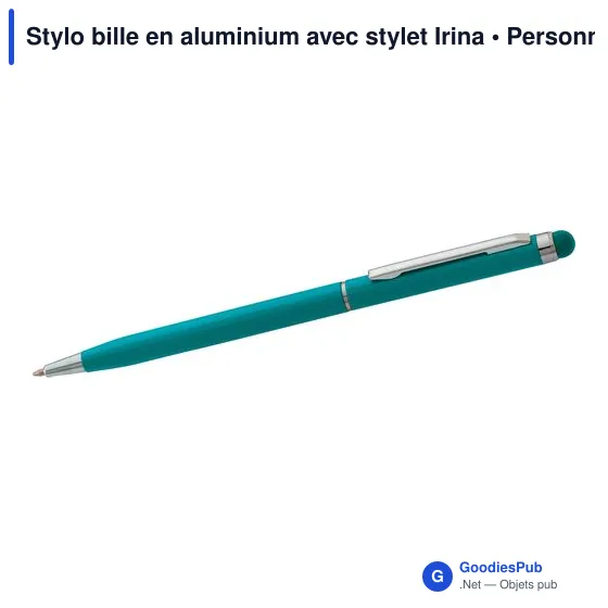 Stylo bille en aluminium avec stylet Irina - Image 10