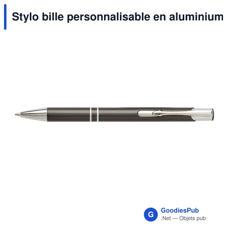 Stylo bille personnalisable en aluminium Delia avec logo