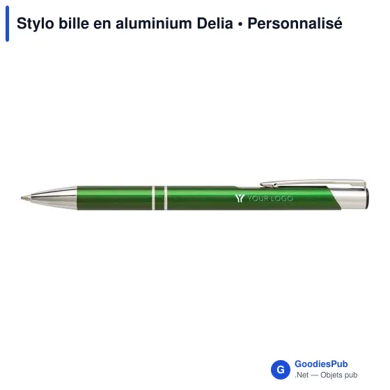 Stylo bille personnalisable en aluminium Delia avec logo - Image 4