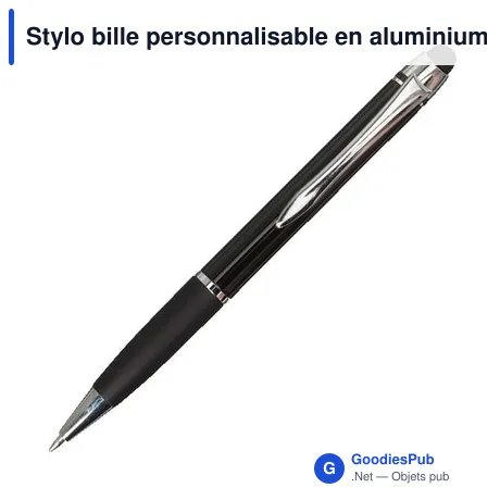 Stylo bille personnalisable en aluminium avec logo - Pascaline