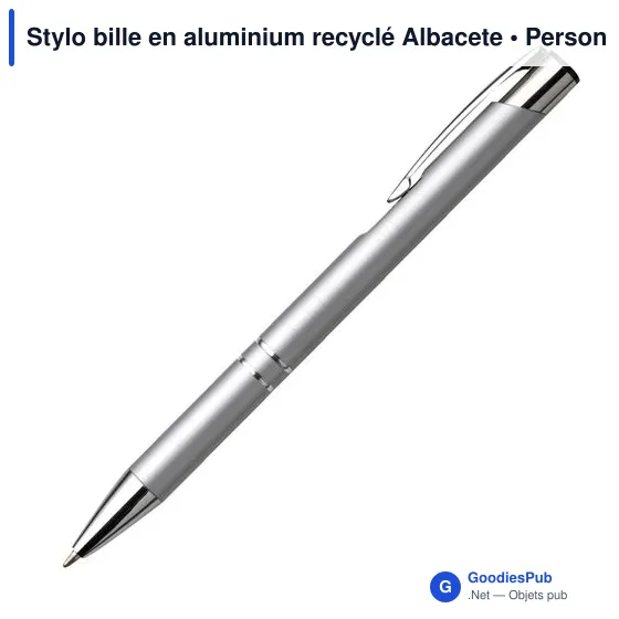 Stylo bille en aluminium recyclé Albacete - Image 11