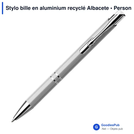 Stylo bille en aluminium recyclé Albacete - Image 12