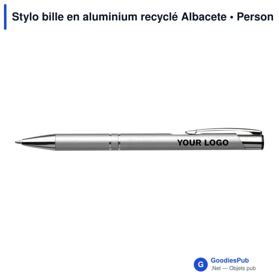 Stylo bille en aluminium recyclé Albacete - Image 8