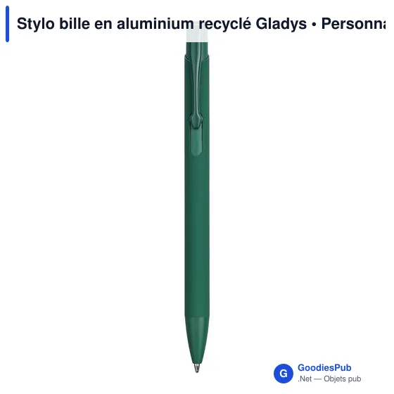 Stylo bille en aluminium recyclé Gladys - Image 1