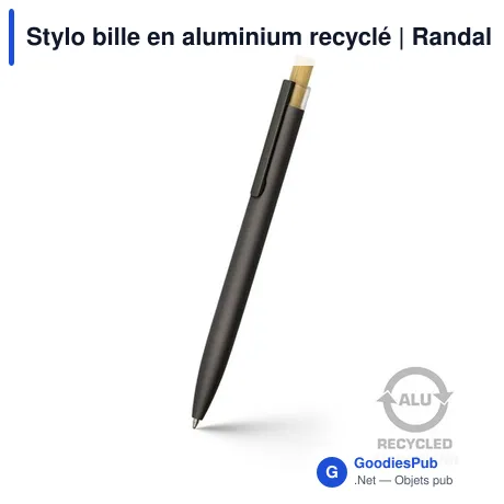 Stylo bille en aluminium recyclé | Randall