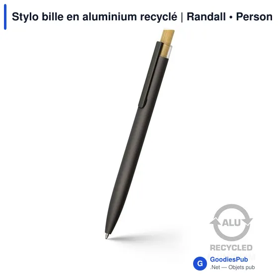 Stylo bille en aluminium recyclé | Randall - Image 1