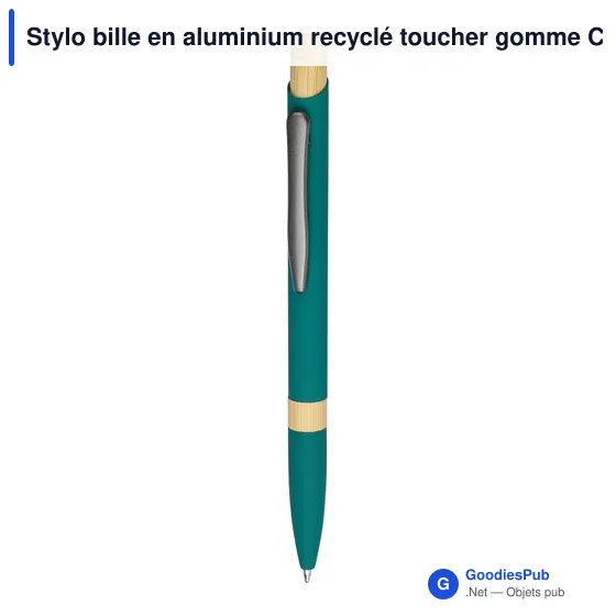 Stylo bille en aluminium recyclé toucher gomme Calandra - Image 2