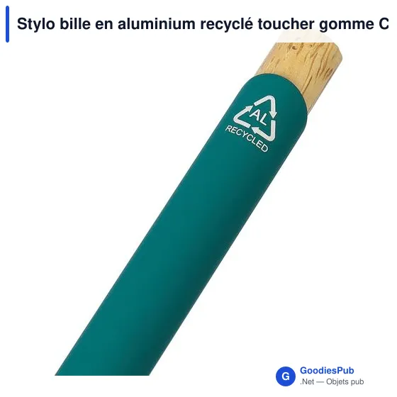 Stylo bille en aluminium recyclé toucher gomme Calandra - Image 12