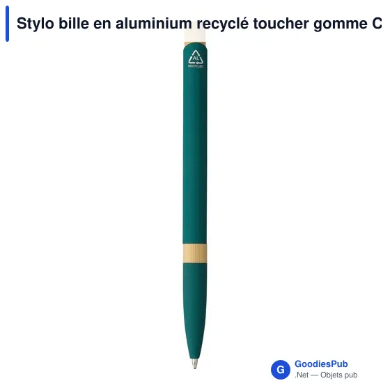 Stylo bille en aluminium recyclé toucher gomme Calandra - Image 4