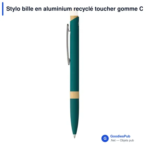 Stylo bille en aluminium recyclé toucher gomme Calandra - Image 5