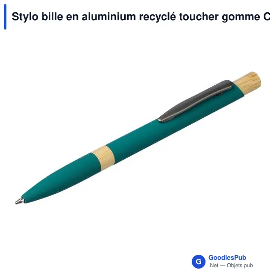 Stylo bille en aluminium recyclé toucher gomme Calandra - Image 6