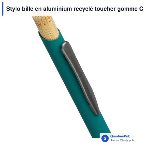 Stylo bille en aluminium recyclé toucher gomme Calandra - Image 7