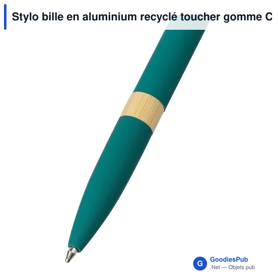 Stylo bille en aluminium recyclé toucher gomme Calandra - Image 8