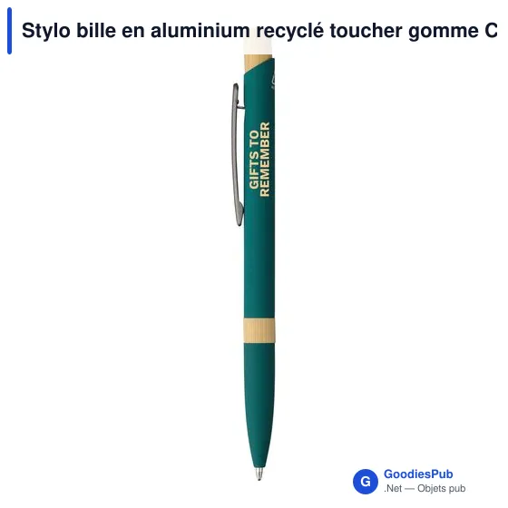 Stylo bille en aluminium recyclé toucher gomme Calandra - Image 9