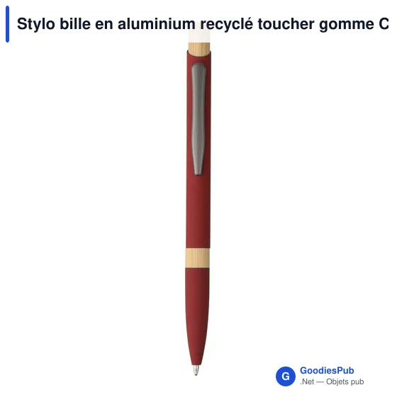 Stylo bille en aluminium recyclé toucher gomme Calandra - Image 10