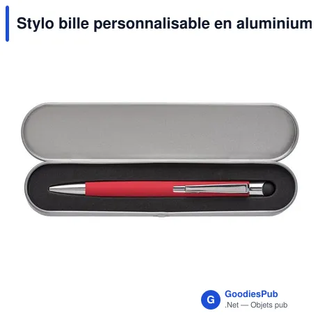 Stylo bille personnalisable en aluminium Thea avec logo