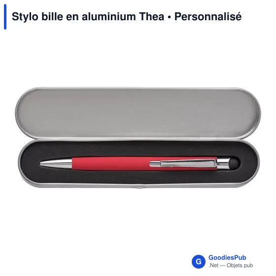 Stylo bille personnalisable en aluminium Thea avec logo - Image 1