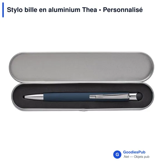 Stylo bille personnalisable en aluminium Thea avec logo - Image 2