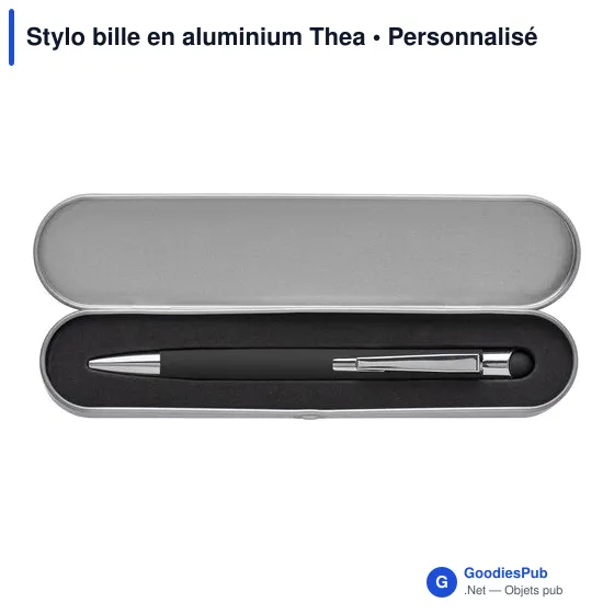 Stylo bille personnalisable en aluminium Thea avec logo - Image 6